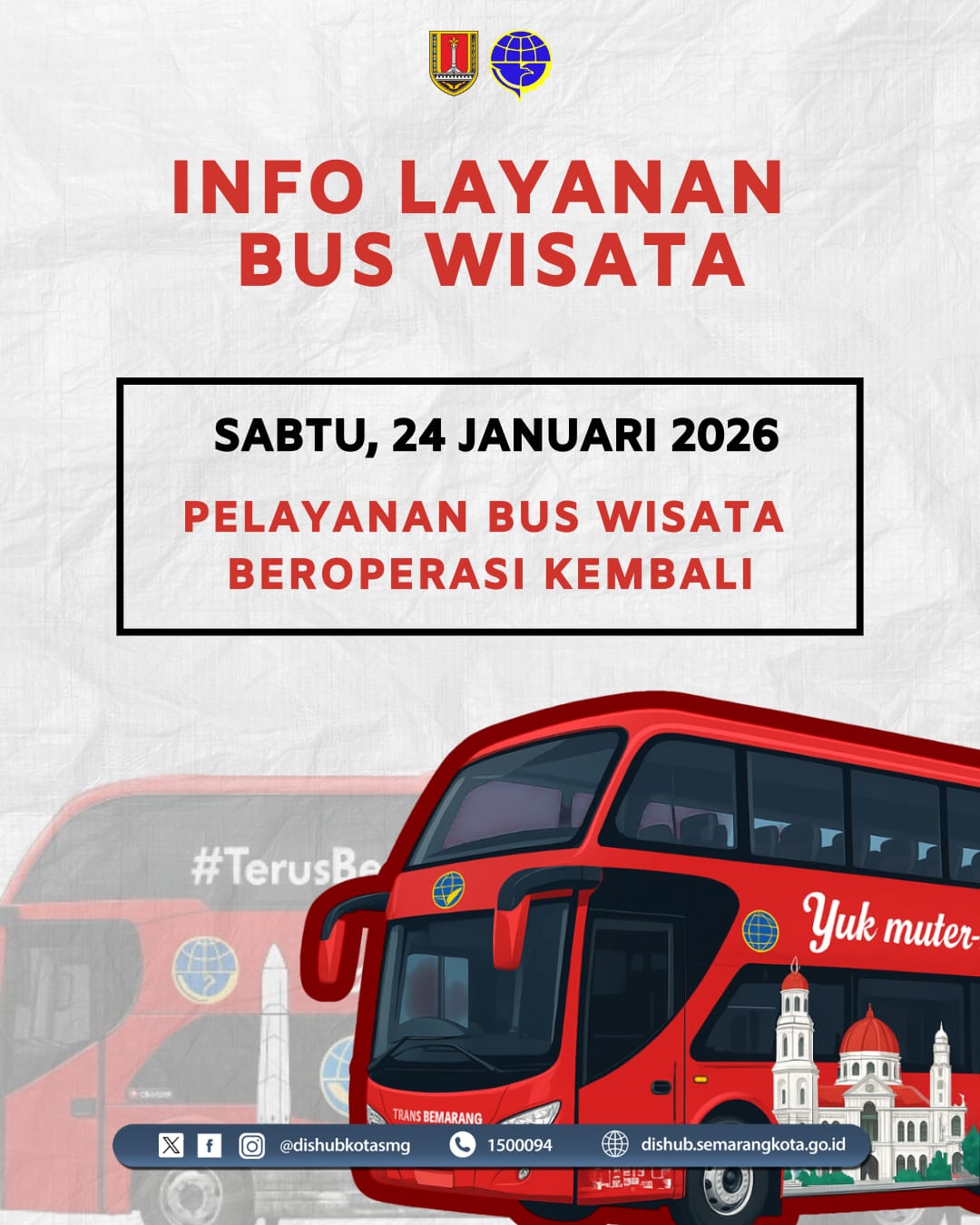 🚌 Kabar Gembira! Bus Wisata Kota Semarang Kembali Beroperasi Mulai 24 Januari 2026
